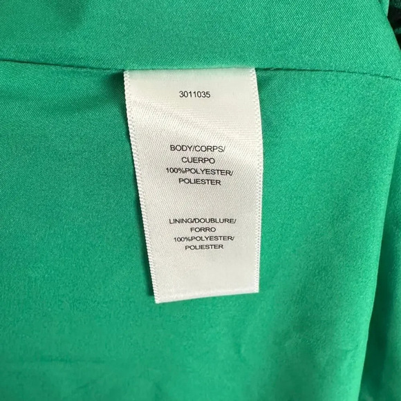 Halston Heritage One Shoulder Asymmetrical Ruched Emerald Cheetah Print Dress - Picture 13 of 14